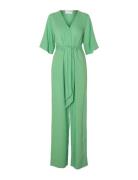 Slfviva 2/4 Long Linen Jumpsuit Noos Selected Femme Green