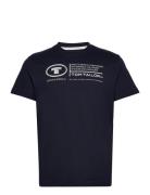 Printed Crewneck T-Shirt Tom Tailor Blue