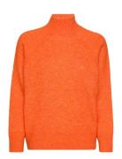Turtleneck Sweater With Seams Mango Orange