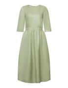 Blended Linen And Viscose Woven Midi Dress Esprit Casual Green