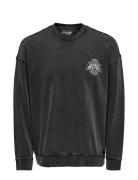 Onsacdc Rlx Crew Neck Sweat ONLY & SONS Black