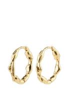 Zion Recycled Organic Shaped Medium Hoops Gold-Plated Pilgrim Gold