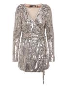 Sequin Midi Wrap Dress ROTATE Birger Christensen Silver