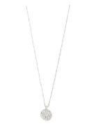 Breathe Recycled Crystal Coin Necklace Pilgrim Silver