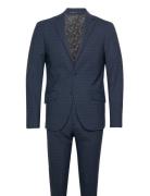Checked Suit - Blazer + Pants Lindbergh Navy