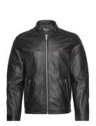 Adam Zipped Leather Jacket Jofama Black