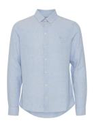 Cfanton 0053 Bd Ls Linen Mix Shirt Casual Friday Blue