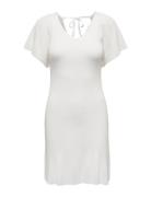 Onlleelo S/S V-Neck Dress Knt Noos ONLY White