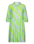 Dress In Faded Stripe Print Coster Copenhagen Green