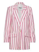 Onlcaro-Lana Stripe Linen Blazer Cc Tlr ONLY White