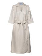 Florina Linen Midi Dress Minus Grey