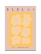 Fleurs Orange Poster & Frame Patterned