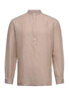 Slhregrick-Linen Shirt Ls Tunica W Selected Homme Beige