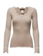 Silk T-Shirt W/ Lace Rosemunde Beige