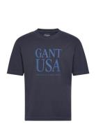 Sunfaded Gant Usa T-Shirt GANT Navy