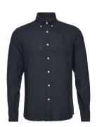 Douglas Linen Shirt-Classic Fit Morris Navy