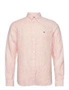 Douglas Linen Stripe Bd Shirt Morris Orange