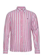 Happy Linen Stripe Bd Shirt Morris Pink