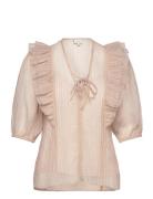 Verushka Crinkle Jaquard Top Dante6 Beige