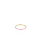 Classic Stack Ring Design Letters Pink