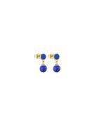 Ball Beads Earhangers Design Letters Blue