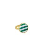 Gemst Lollipop Ring 17Mm Design Letters Green