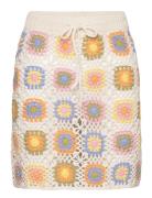 Crochet Mini Skirt Mango Beige