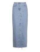 Long Denim Skirt Mango Blue