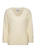 Fora Knit V-Neck Sweater Noella White