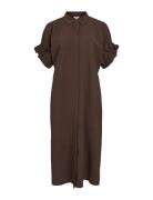 Objcif Tiana Ss Midi Dress E Ss Fair 23 Object Brown