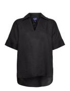 Rel Pop Over Linen Ss Shirt GANT Black