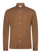 Yarn Dyed Oxford Superflex Shirt Lindbergh Brown