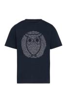 Regular Fit Owl Chest Print - Gots/ Knowledge Cotton Apparel Black