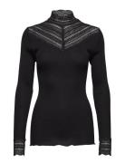 Silk T-Shirt W/ Lace Rosemunde Black