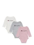 3Pk Longsleeve Bodysuits Champion Patterned