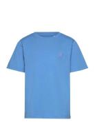 Regular Fit Badge T-Shirt - Gots/Ve Knowledge Cotton Apparel Blue