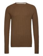 Jjpannel Knit Crew Neck Aw23 Jack & J S Brown