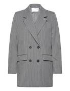 Slfmyla Ls Relax Blazer Mgm Stripe Noos Selected Femme Grey