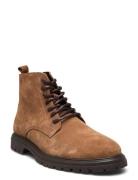Biagil Laced Up Boot Suede Bianco Beige