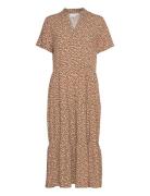 Edasz Ss Maxi Dress Saint Tropez Brown