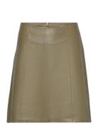 Slfnew Ibi Mw Leather Skirt B Noos Selected Femme Green