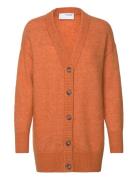 Slfmaline Ls Knit Long Cardigan Noos Selected Femme Orange