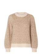 Slflilo Ls Knit O-Neck Selected Femme Brown