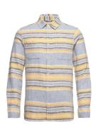 Custom Fit Horisontal Striped Shirt Knowledge Cotton Apparel Blue