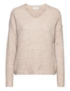 Onlcamilla V-Neck L/S Pullover Knt Noos ONLY Beige