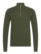 Cfkarlo 0092 Half Zipper Knit Casual Friday Khaki