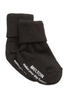 Cotton Socks - Anti-Slip Melton Black
