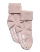 Cotton Socks - Anti-Slip Melton Pink