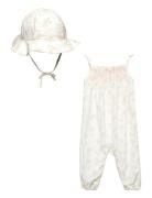 Floral Smocked Jumpsuit & Hat Set Ralph Lauren Baby White