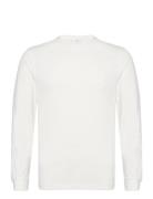 Long-Sleeved Pique Cotton T-Shirt Mango White